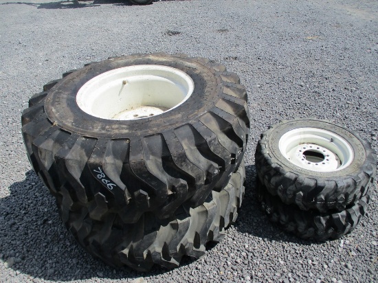 SET OF 4 R4 COMPACT TRACTOR TIRES+RIMS