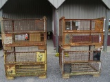 4 STEEL WIRE BASKET CRATES