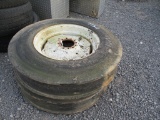 PAIR 7.50-20 DRILL TIRES+RIMS