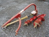 RED 3 PT POST HOLE DIGGER W 2 AUGERS