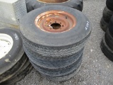 4) 7.50-16 WAGON TIRES & RIMS