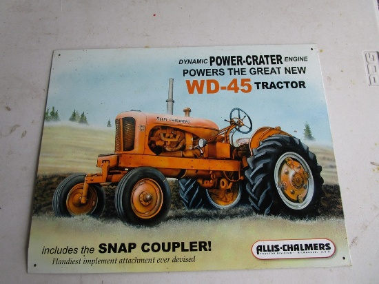ALLIS- CHALMERS WD-45 TIN SIGN