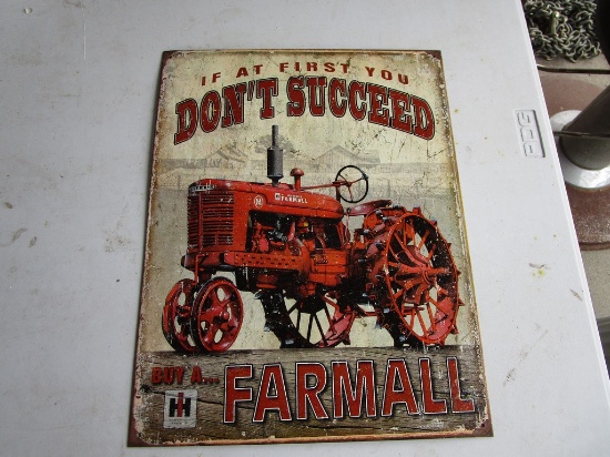 FARMALL SUCCEED TIN SIGN