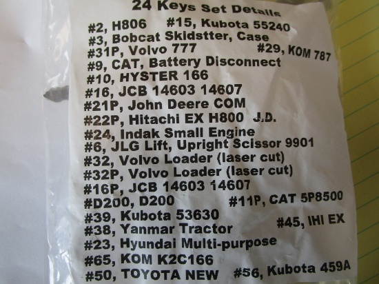 24 COUNT HEAVY EQUIPMENT KEY SET