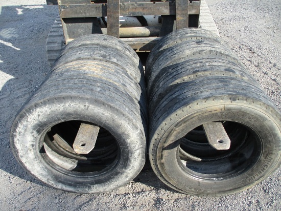 8) 245/70R 17.5 USED TRAILER TIRES