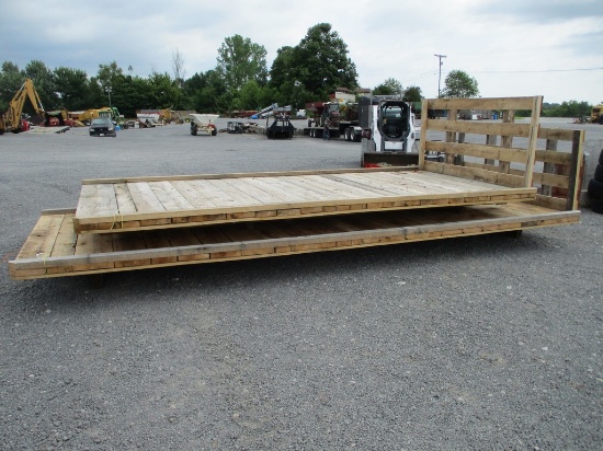 20' OAK WAGON FLAT W BACK BOARD