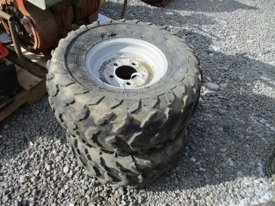 2) 22X10-10 4 WHEELER TIRES & RIMS USED