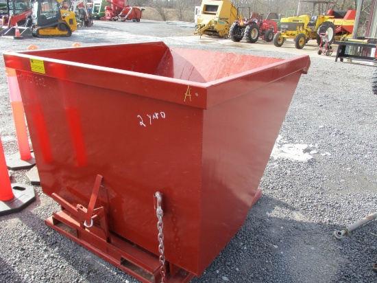 2 YARD SELF DUMPING TRASH HOPPER W FORK POCKETS