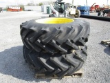 PAIR 18.4-34 GALAXY TIRES & RIMS