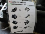 MINI EXCAVATOR ATTACHMENT SET 9 PIECE