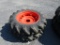 PAIR 9.5-22  AG TIRES & 6 LUN RIMS
