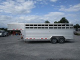 1999 FEATHERLITE 7X20 STOCK TRAILER