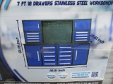 GB BLUE 7', 18 DRAWER WORK BENCH