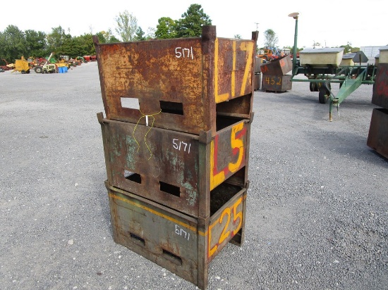 3) STEEL CRATES