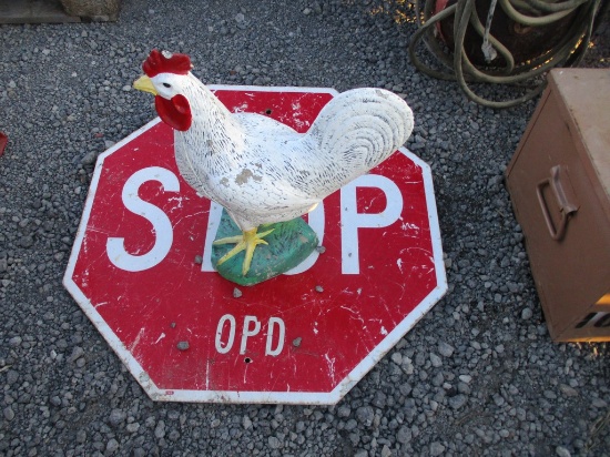 STOP SIGN & CHICKEN