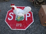 STOP SIGN & CHICKEN
