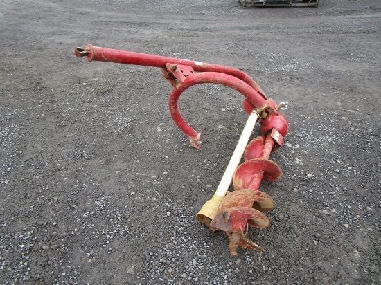 RED 3PT POST HOLE DIGGER 12" AUGER