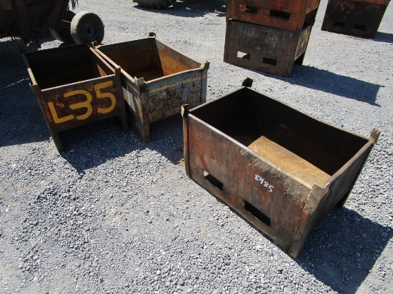 3) STEEL PARTS BINS