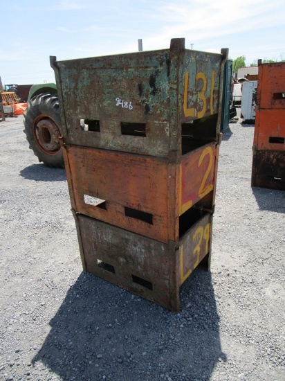 3) STEEL PARTS BINS
