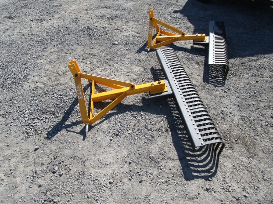UNUSED 5' 3PT ROCK RAKE