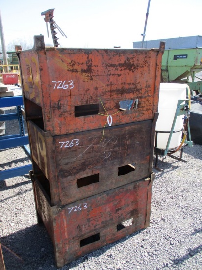 3) STEEL PARTS BINS