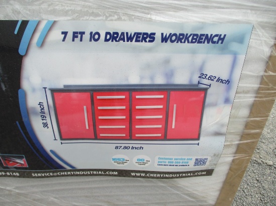 CHERY 7' 10 DRAWERS WORKBENCH RED
