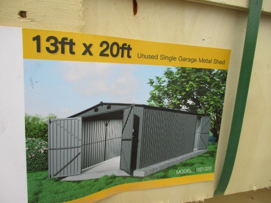 1) 13'X20' SINGLE GARAGE METAL SHED