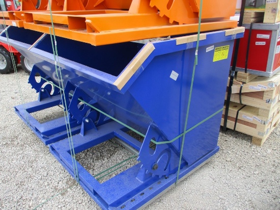 1)BLUE FORKLIFT DUMPSTER