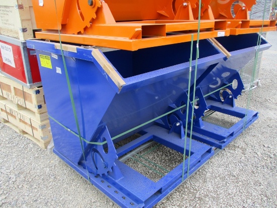 1)BLUE FORKLIFT DUMPSTER