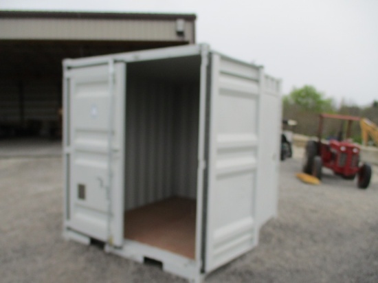 9'X7.5' STORAGE CONTAINER  W/ WINDOW AND WALK IN DOOR