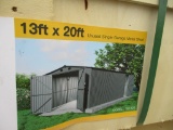 1) 13'X20' SINGLE GARAGE METAL SHED