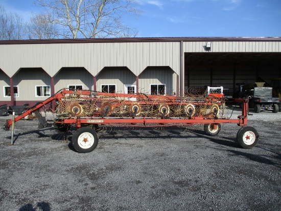 H&S HI CAPACITY RAKE 12 WHEEL W KICKER WHEELS