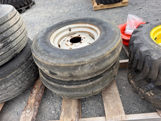 Pair 7.50-16 Tri Rib Tractor Wheels & Tires