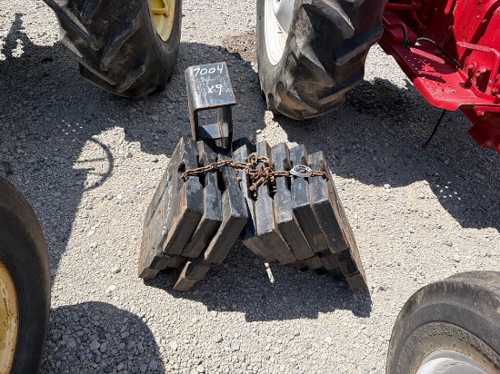 8) Black Tractor Weights W/Bracket