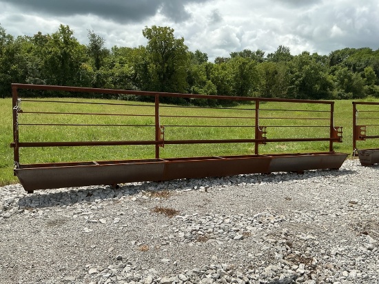 1) 24' HD FREE STANDING LIVESTOCK PANEL WITH FEED BUNK