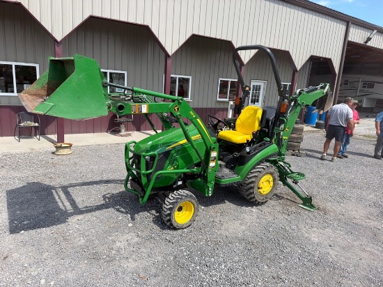 JOHN DEERE 1025R TRACTOR W/LOADER & BACKHOE