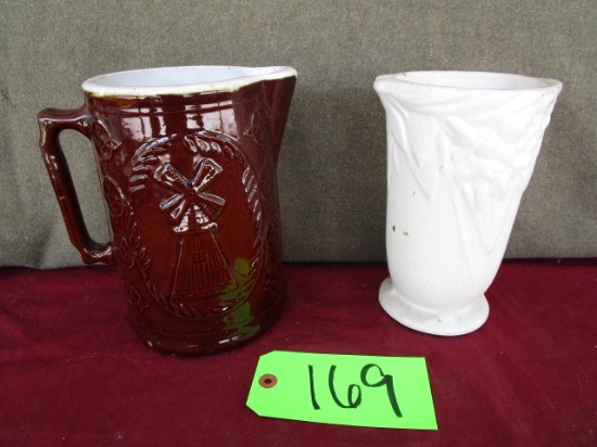 Stoneware Pitcher & Vase
