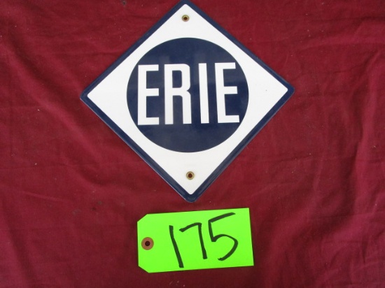 Erie RR porcelain sign