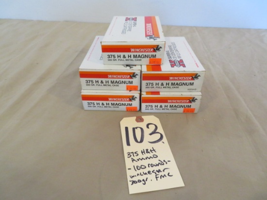 .375 H&H Mag ammo - 100 rnds.
