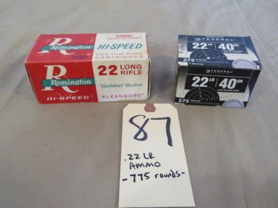 .22 LR ammo - 775 rnds.