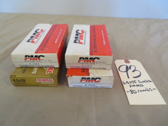 6.5x55 Swedish ammo - 80 rnds.