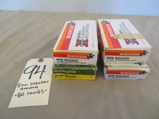 8mm Mauser ammo - 80 rnds.