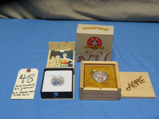 Superman & Looney Toons Silver Coins