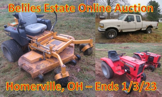 Beliles Estate - ZT Mower, Tractors, Ford F150