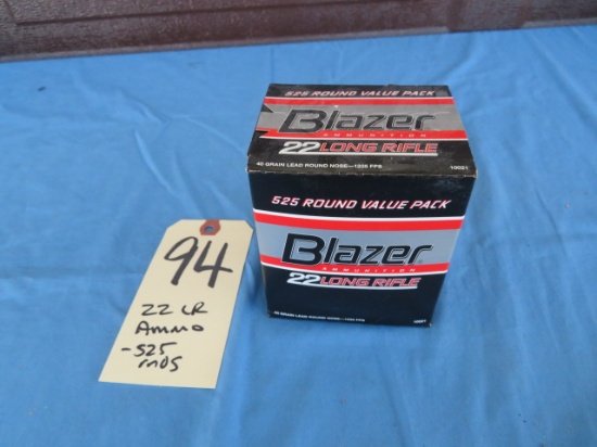 .22 LR Ammo - 525 rnds.