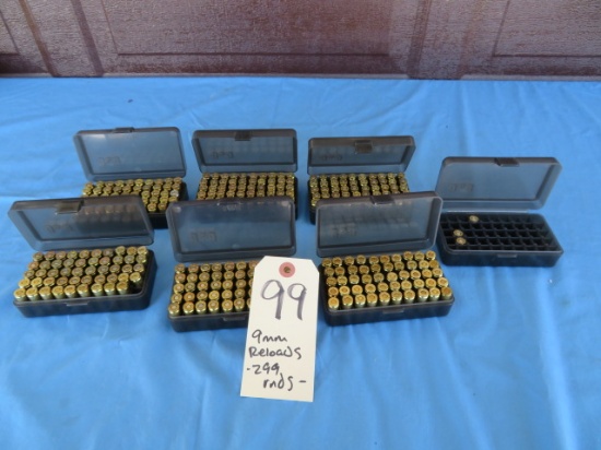 9mm RELOADS - 299 rnds.