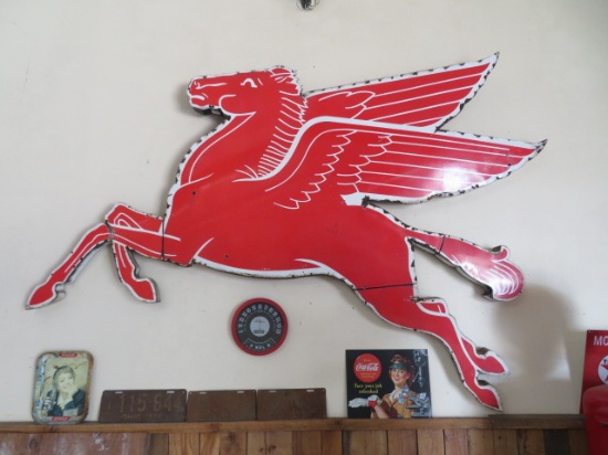 LARGE Mobil Pegasus porcelain sign
