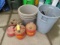 Gas Cans, Flower Pots, Trash Can