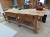 Wooden Workbench - 9' Long, 3' Wide, 38