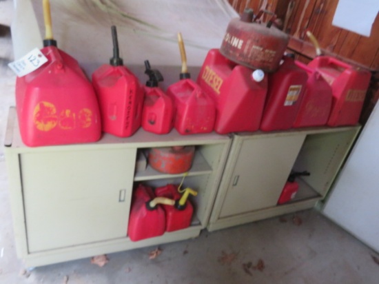 Gas Cans & metal Cabinets